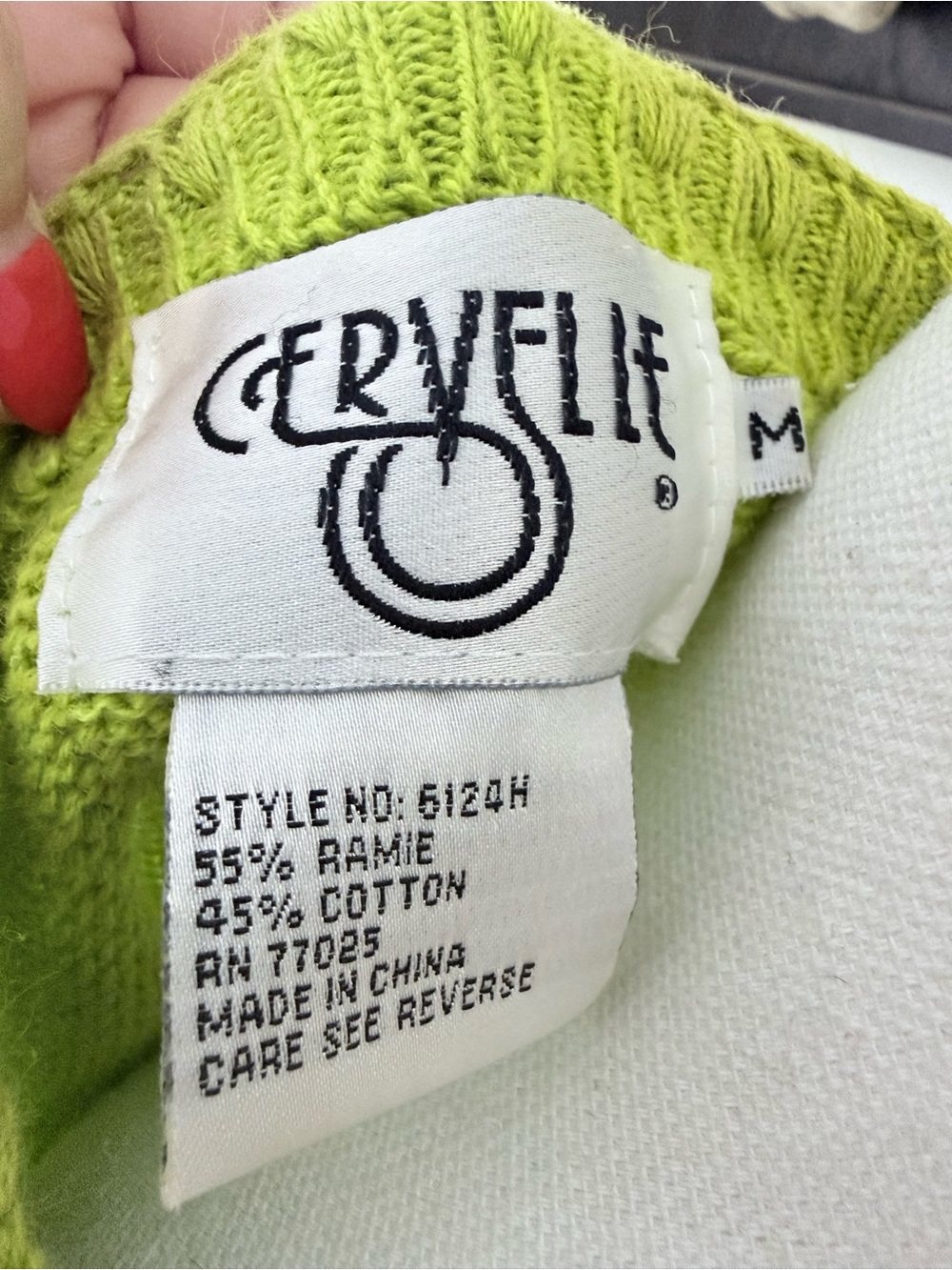 Vintage Cervelle 3D Floral Embroidered Beaded Novelty Cardigan Lime Green M - Picture 15 of 15